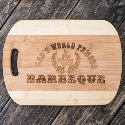 Dad's World Famous Barbeque - Cutting Board 14''x9.5''x.5'' Bamboo