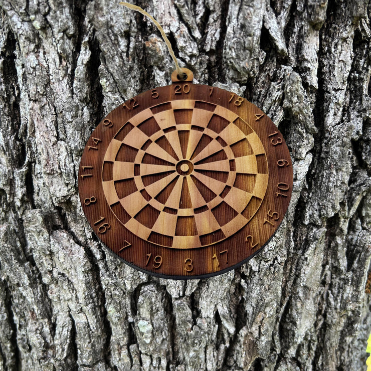 Dart Board - Cedar Ornament