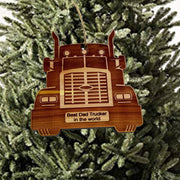 Diesel Best Dad Trucker in the world - Cedar Ornament