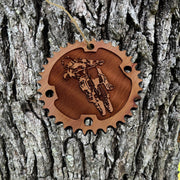 Dirtbike and Chainring - Cedar Ornament