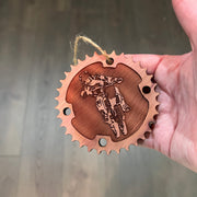 Dirtbike and Chainring - Cedar Ornament