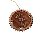 Dirtbike and Chainring - Cedar Ornament