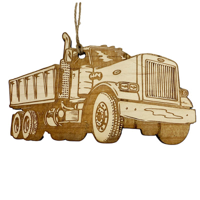 Dump Truck - Raw wood Ornament