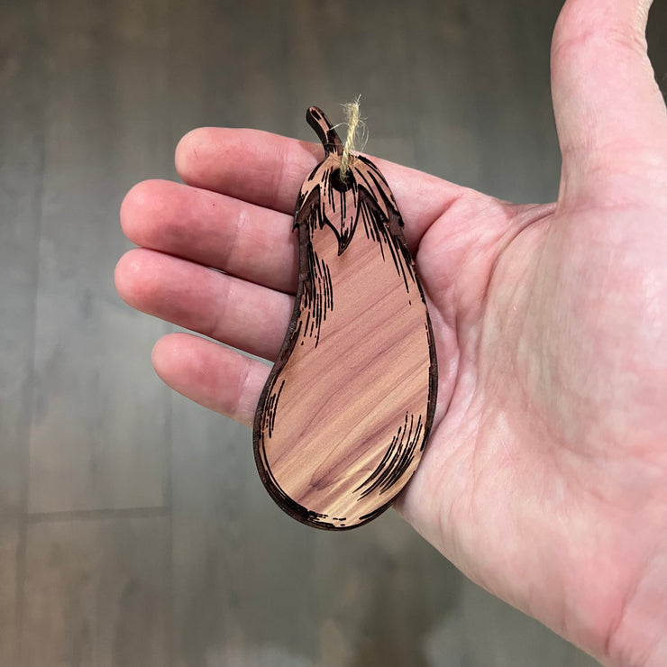 Eggplant - Cedar Ornament