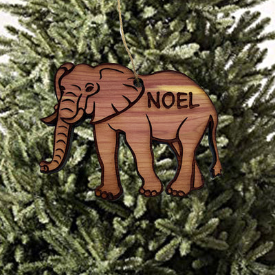 Elephant Noel - Cedar Ornament