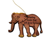 Elephant Planting seeds that will grow forever - Cedar Ornament