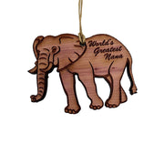 Elephant Worlds Greatest Nana - Cedar Ornament