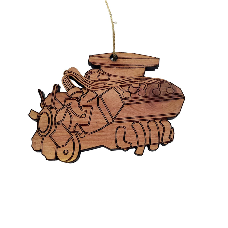 Engine - Cedar Ornament
