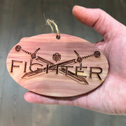 Fighter - Cedar Ornament
