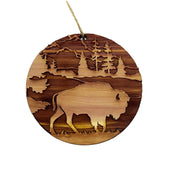 Free Range American Bison - Cedar Ornament