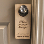 French Language - Please Do Not Disturb - Door Hanger - Raw Wood 9x4