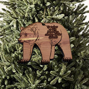 GRIZZLY BEAR it takes a big heart to shape little minds - Cedar Ornament