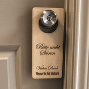 German Language - Please Do Not Disturb - Door Hanger - Raw Wood 9x4