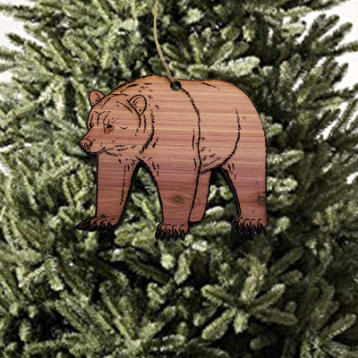 Grizzly Bear - Cedar Ornament