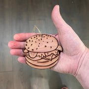 Hamburger - Cedar Ornament