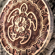 Hawaiian Turtle - Raw Cedar Ornament 3x3in