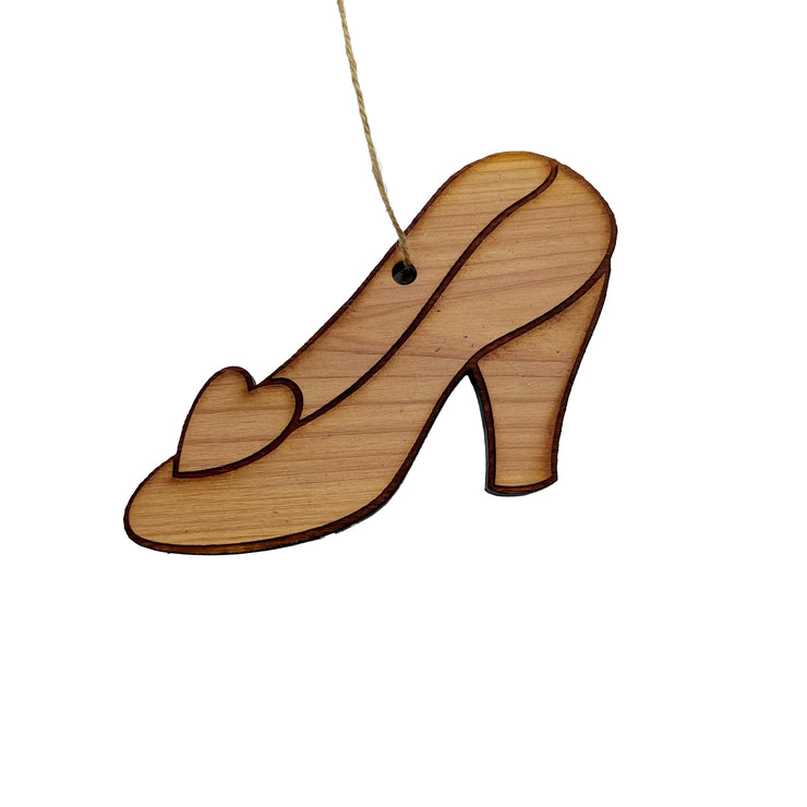 Heart Slipper - Cedar Ornament