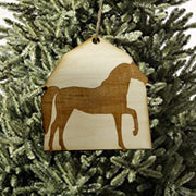 Ornament - Horse and Barn - Raw wood ornament