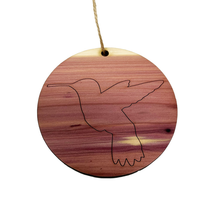 CEDAR Ornament - Hummingbird- Cedar Wood