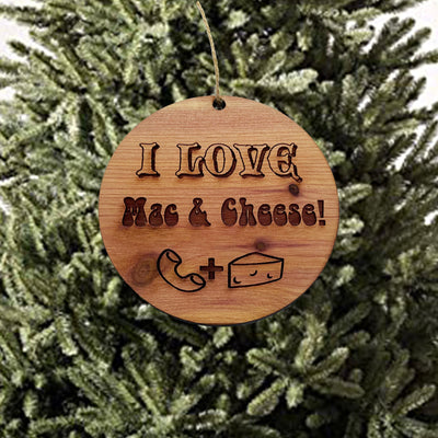 I Love Mac and Cheese - Cedar Ornament