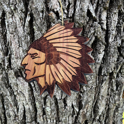 Indian Chief - Cedar Ornament