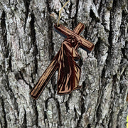 Jesus carrying cross - Cedar Ornament