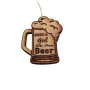 Just a Girl Who Loves Beer - Cedar Ornament