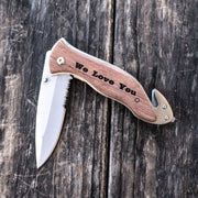 Knife - Personalized - Rosewood Liner Lock Knife - 138
