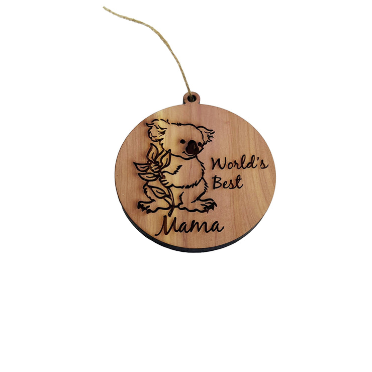 Koala Worlds Best Mama - Cedar Ornament