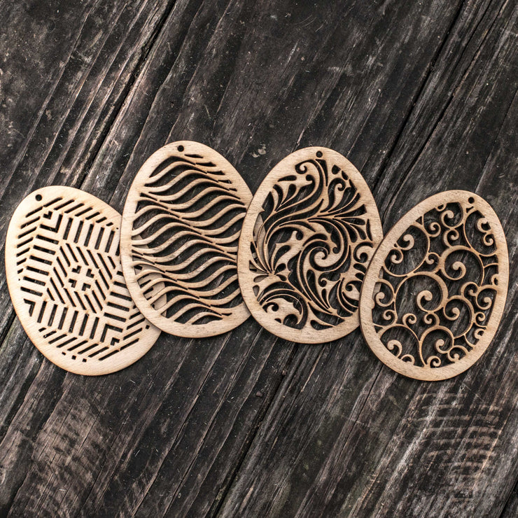 Laser Cut - Easter Eggs - Baltic Birch Set of 4