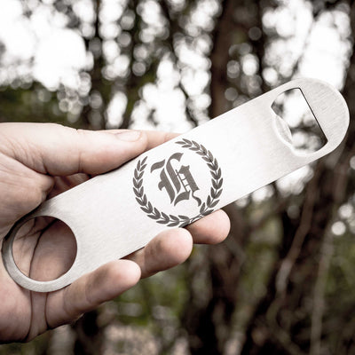 Personalized Laurels with Initial - Bottle Opener