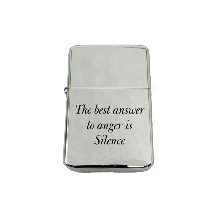 Lighter The Best Answer to Anger is Silence Marcus Aurelius CHROME