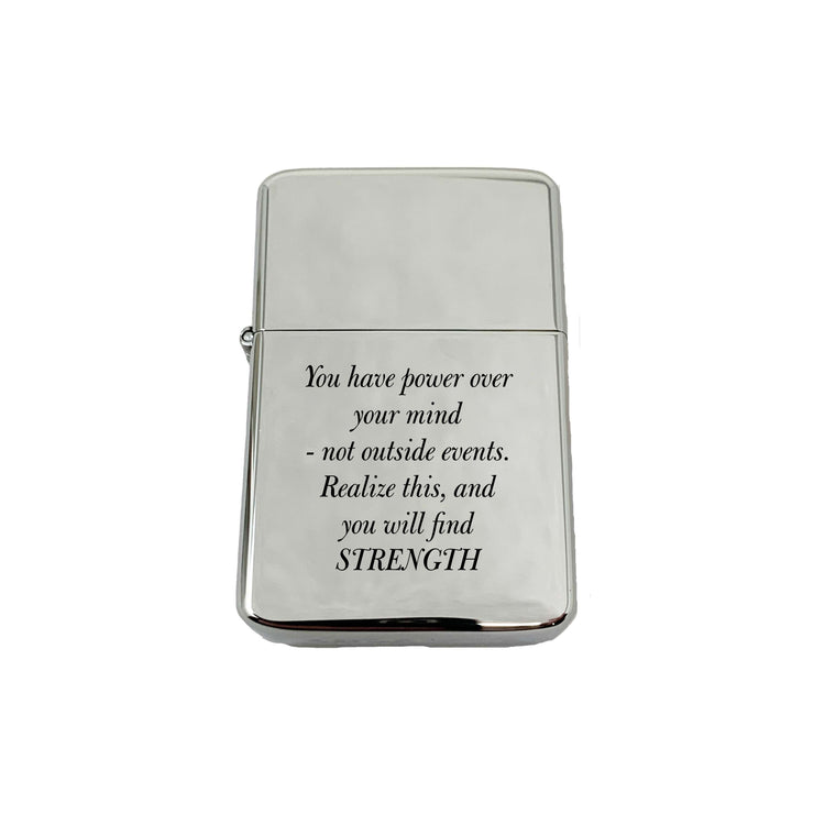 Lighter You Have the Power over your mind Marcus Aurelius CHROME