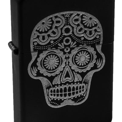 Lighter - Sugar Skull - Black
