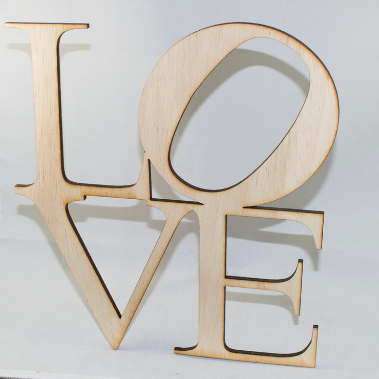LOVE Square Sign - Large 10x11 - Wood