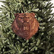 Mean Grizzly - Cedar Ornament