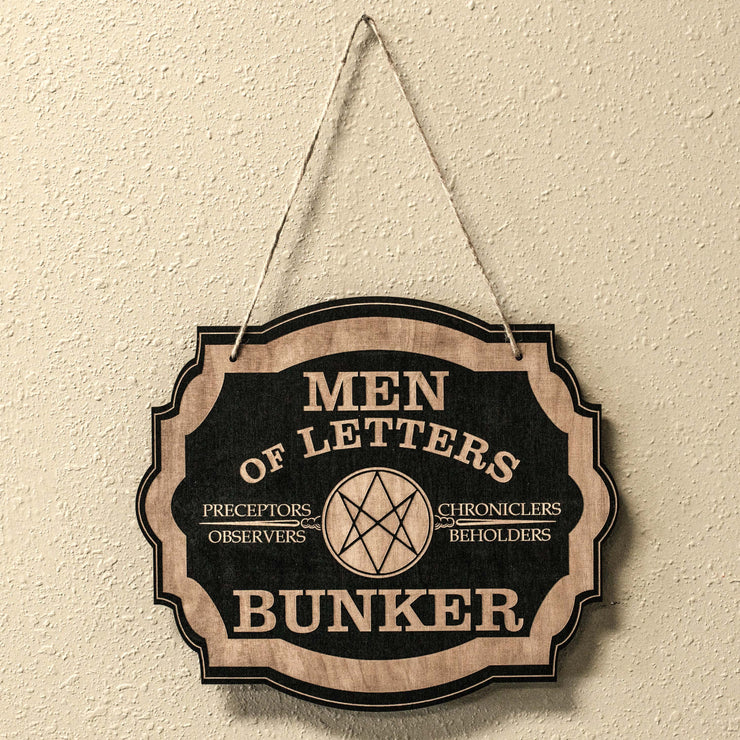 Men of Letters Bunker - Black Door Sign