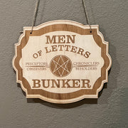 Men of Letters - Raw Wood Door Sign