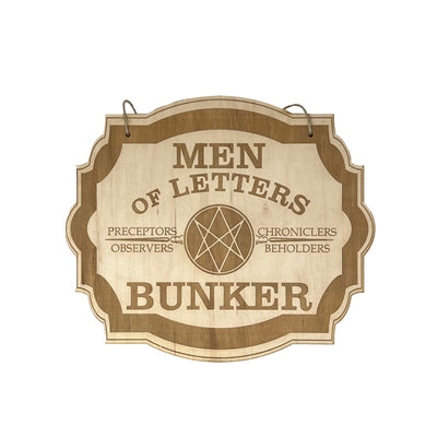 Men of Letters - Raw Wood Door Sign - 10x8 Inches