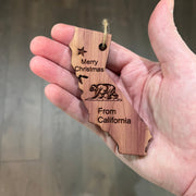 Merry Christmas From California - Cedar Ornament