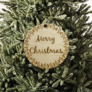 Merry Christmas Ornament - Raw Wood