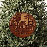 Merry Moosey Christmas - Cedar Ornament