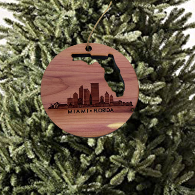 Miami FL - Cedar Ornament