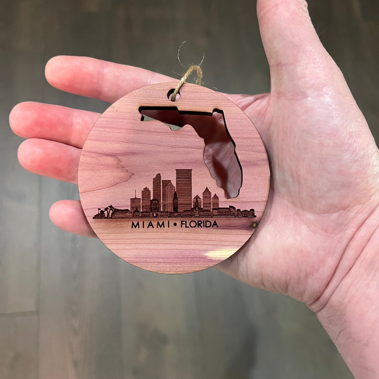 Miami FL - Cedar Ornament