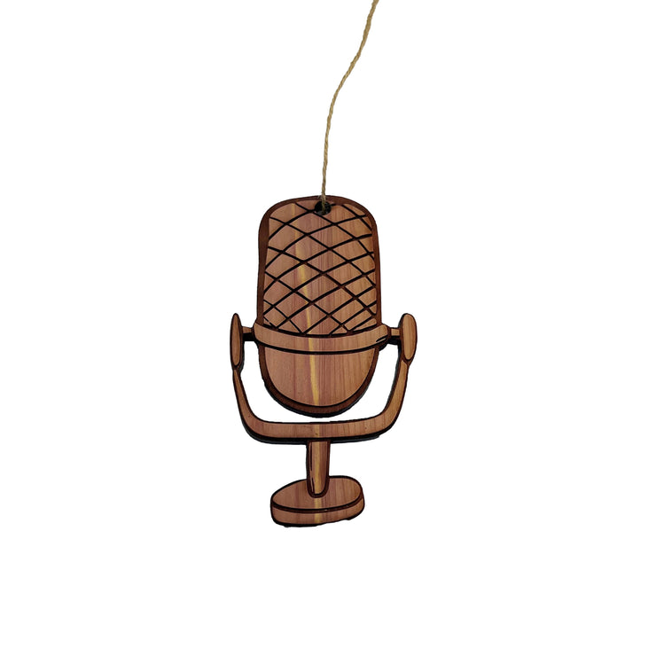 Microphone - Cedar Ornament