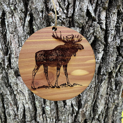 Moose - Cedar Ornament