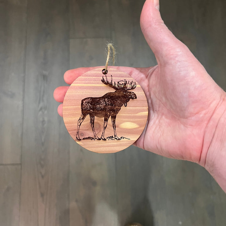 Moose - Cedar Ornament