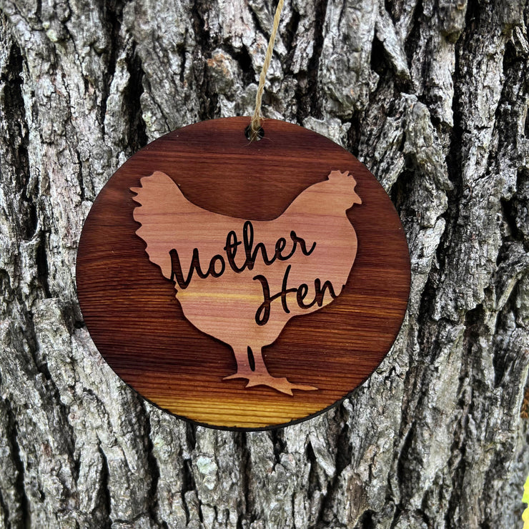 Mother Hen - Cedar Ornament