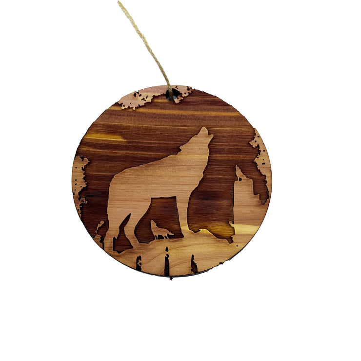 Mountain Wolves - Cedar Ornament