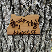 Mt Hood Oregon - Cedar Ornament